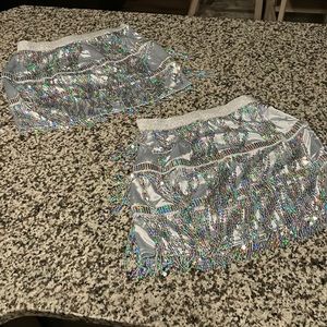 2 silver sequin skirts - new/ never worn